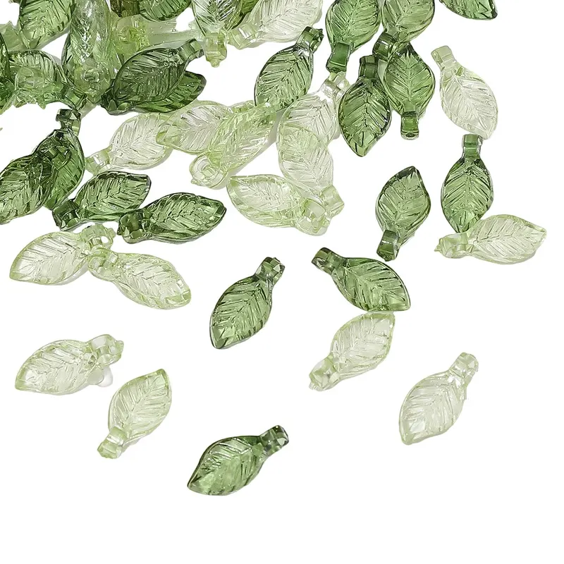 100pcs Acrylic Mini Small Tree Leaf Hand Beaded DIY