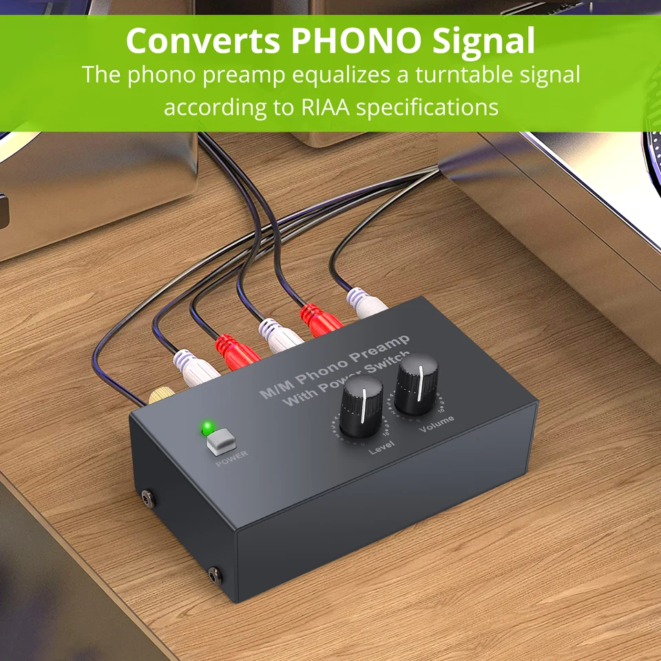 PROZOR-preamplificador De Audio Tu00e9reo Phono, Tocadiscos De Bajo Ruido  MM, Preamplificador RCA, Entrada RCA, Salida Con Interruptor De Encendido,  - Main Image