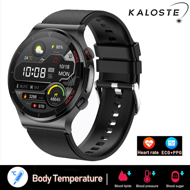 New Health Smart Watch Men ECG+PPG Heart Rate Blood Pressure Watches Body Temperature Fitness Tracker Smartwatch For Samsung+Box 