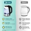 DEVISIB Electric Tea Kettle for Boiling Water Stainless Steel Filter 2L/2200W Hot Water Boiler Wide Opening Automatic Shut Off 2