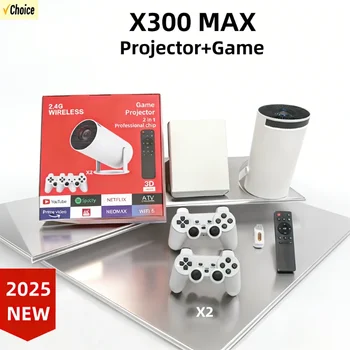 Proyector de cine en casa con videojuego portátil Retro X300MAX, Android 11, Dual WIFI y BT5.4,1280x720P