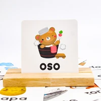 Kids Wooden Spelling Spanish Word Puzzles Games Educational Toy for Children Spanish Alphabet Cards Letter Learning Blocks Toys 1