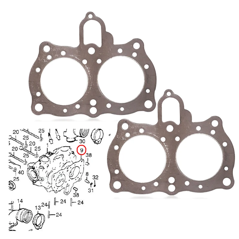 

2PCS Motorcycle Cylinder Head Gasket for Honda GL 1000 GL1000 Gold Wing 1975-1979 12251-371-306