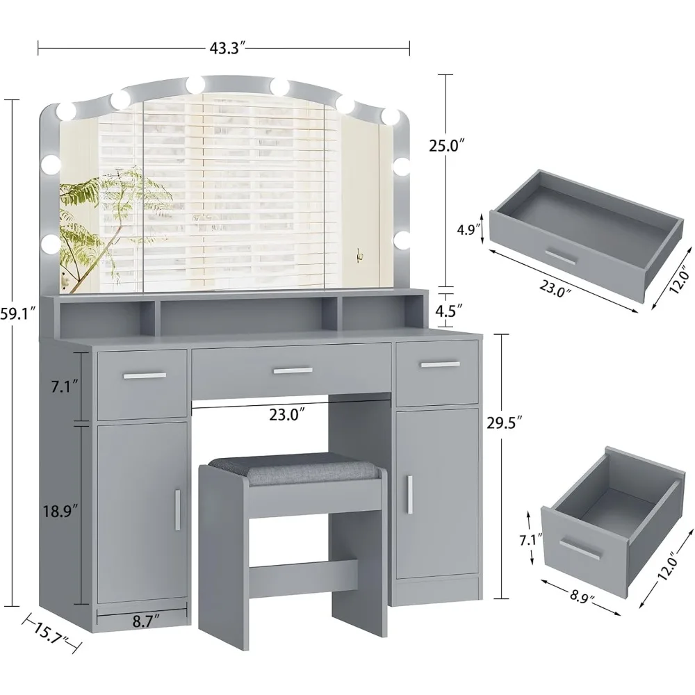 Gray Vanity Dressing Table 5