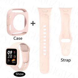 Premium Silicone Watch Band with Protective Case Cover for Redmi Watch3 Active (4)