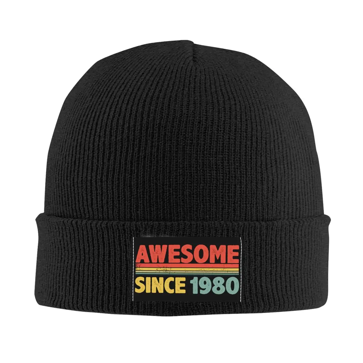 

Awesome Since Born In 1980 Bonnet Hat Knitting Hat Men Women Fashion Unisex Adult Warm Winter Skullies Beanies Caps