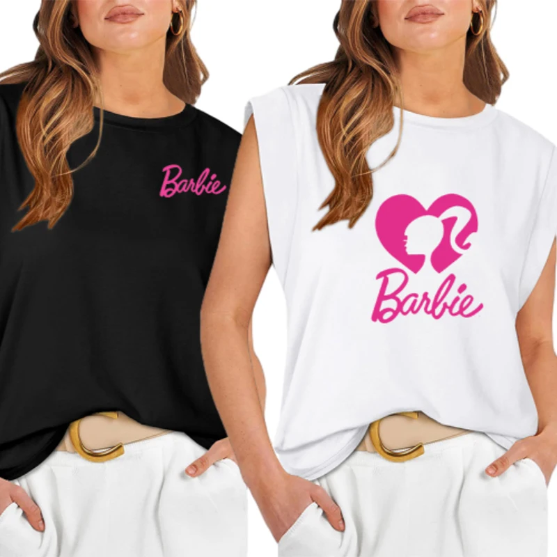 Новинка весна-лето 2024 свободная модная женская Барби с короткими рукавами Европейская и американская Летняя Повседневная футболка полосатые топы Женский жилет