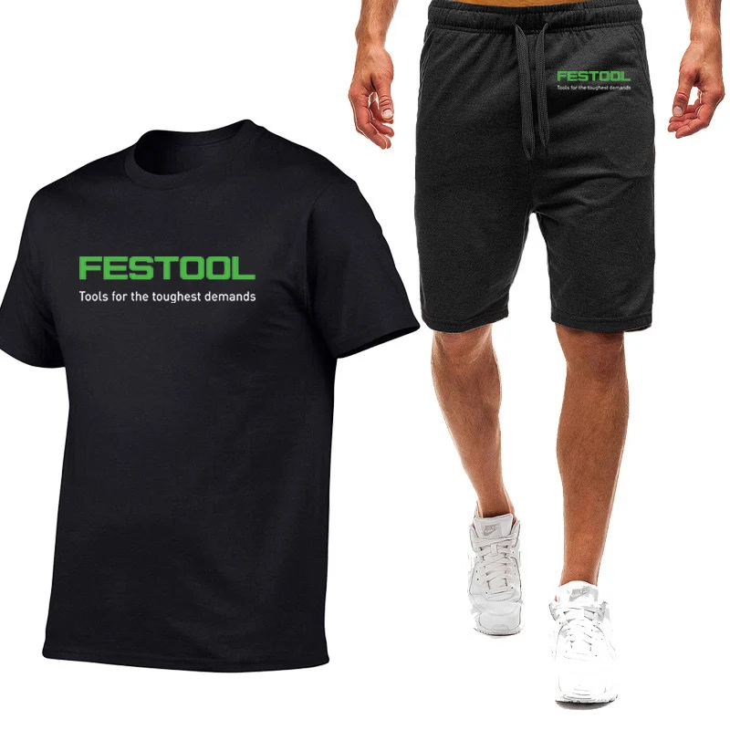 

2023 Festool Summer New Men Nine Color Short-sleeved T-shirt Simple Casual Trendy Comfortable Custom Movement Suit