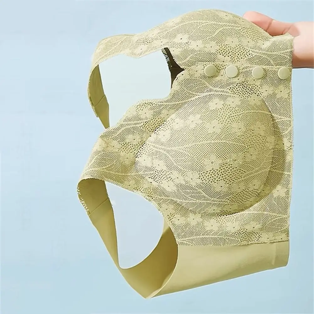 Without Steel Ring Sexy Lace Underwear Comfortable Breathable Bras for Older Women Full Cup Floral Printed Women Lingerie
