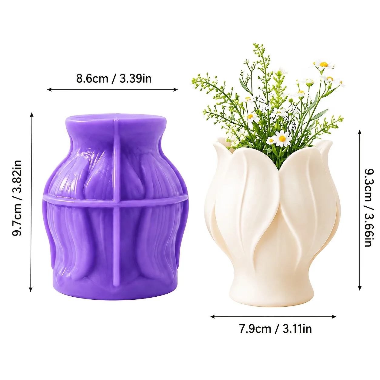 Exquisitely Textured Tulip Petal Silicone Mold - Handmade DIY Flower Pot and Decorative Ornament