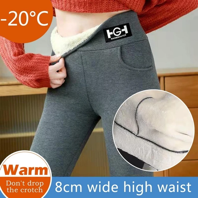 Winter Warm Leggings Women Pants Thermal Pantyhose Stockings Lined Pants  Velvet Tights Pocket Leggins High Waist Wool Legging - AliExpress