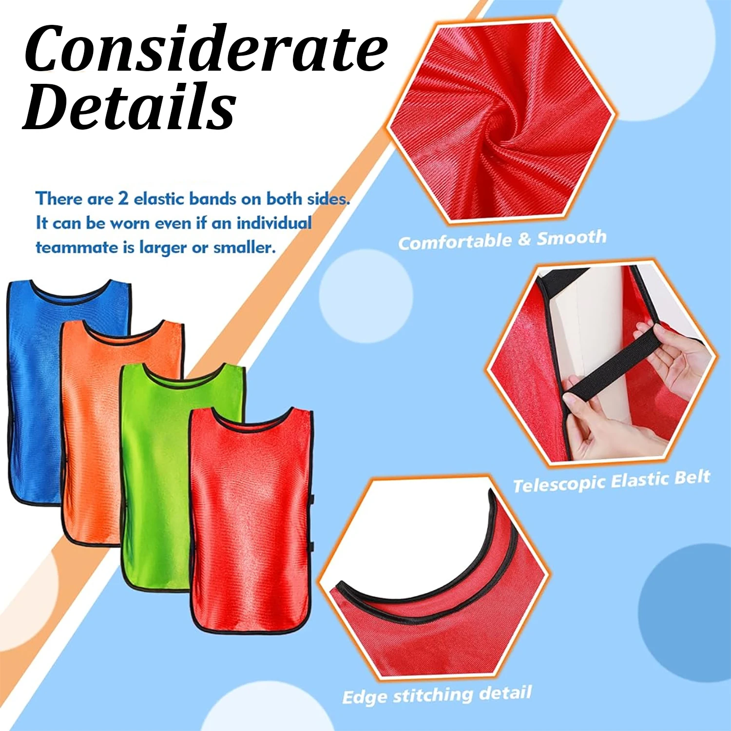 Sports Jersey 6PCS Soccer Pinnies Quick Drying Football Team Training Practice Youth Adult Basketball Sports Vest