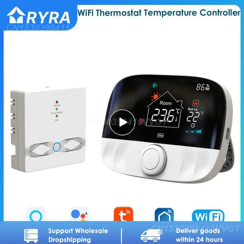 

RF Wireless Thermostat,RF 433 Water Gas Boiler and Actuator Programmable 0.5℃ Hysteresis Temperature Controller