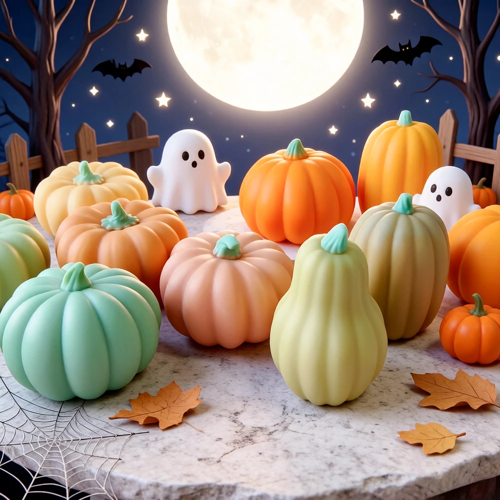 Halloween Pumpkin Silicone Mold for DIY Candle, Resin, and Soap Crafting