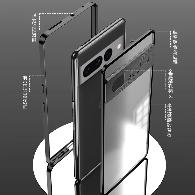 Premium Aluminum Alloy Case with Tempered Glass Camera Protection