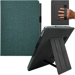 Premium Leather Multi - Angle Stand Cover for 11.5 Tablets with Auto Sleep/Wake, Hand Strap, and Pen Holder (Sage Green)