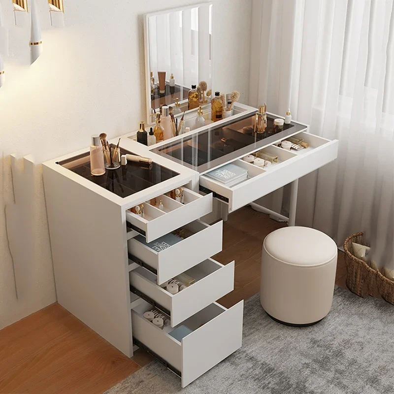 Bedroom Multifunctional Dressing Table Drawer Nordic Luxury European Dressing Table Woman Mirror Schminktisch Home Furniture items makeup dressing table box container drawer nordic organizer woman coiffeuse dressers dressing table mirrors