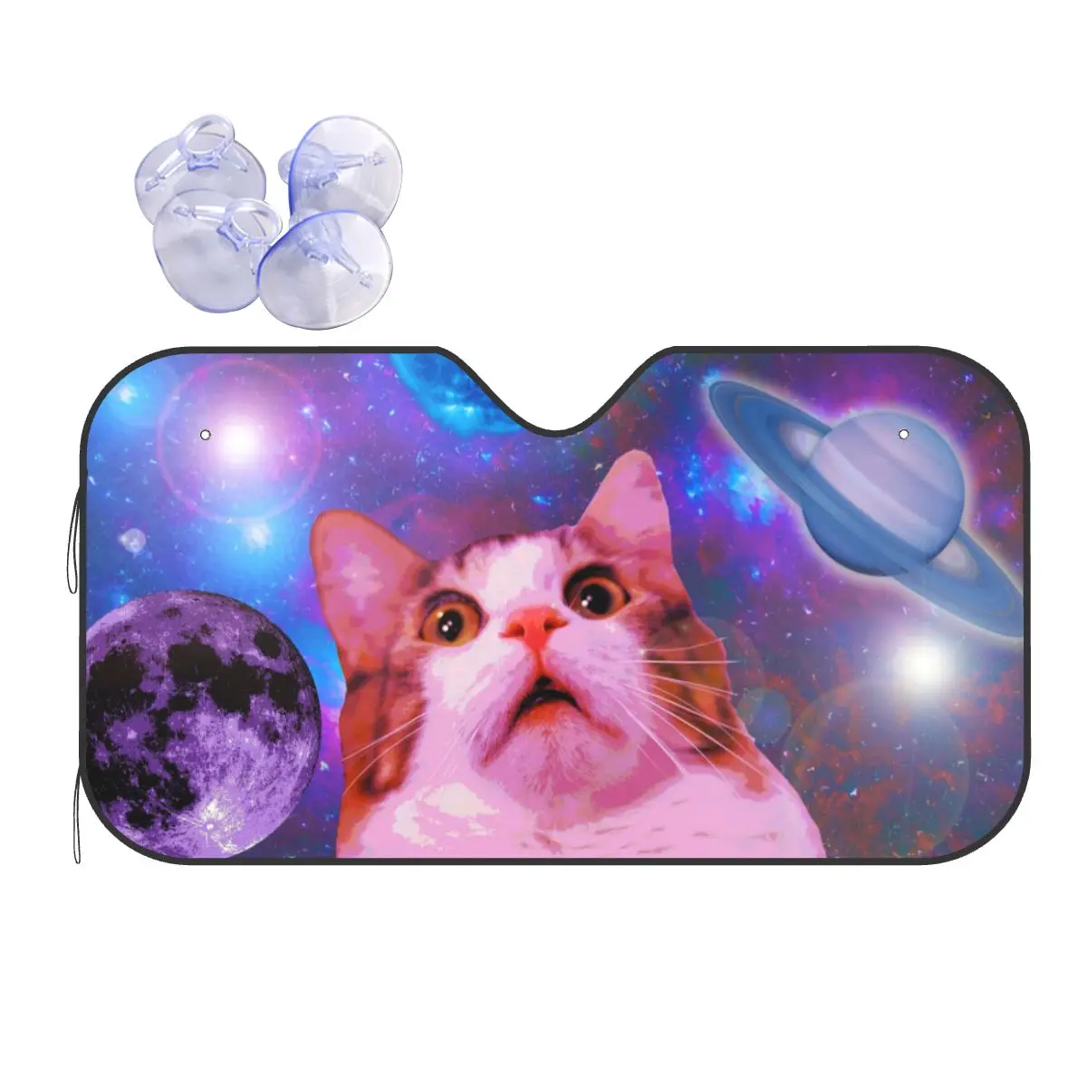 

Funny Cat Memes Windshield Sunshade Galaxy Space Funny Car Front Windshield 70x130cm Sun Visor Heat Reflector
