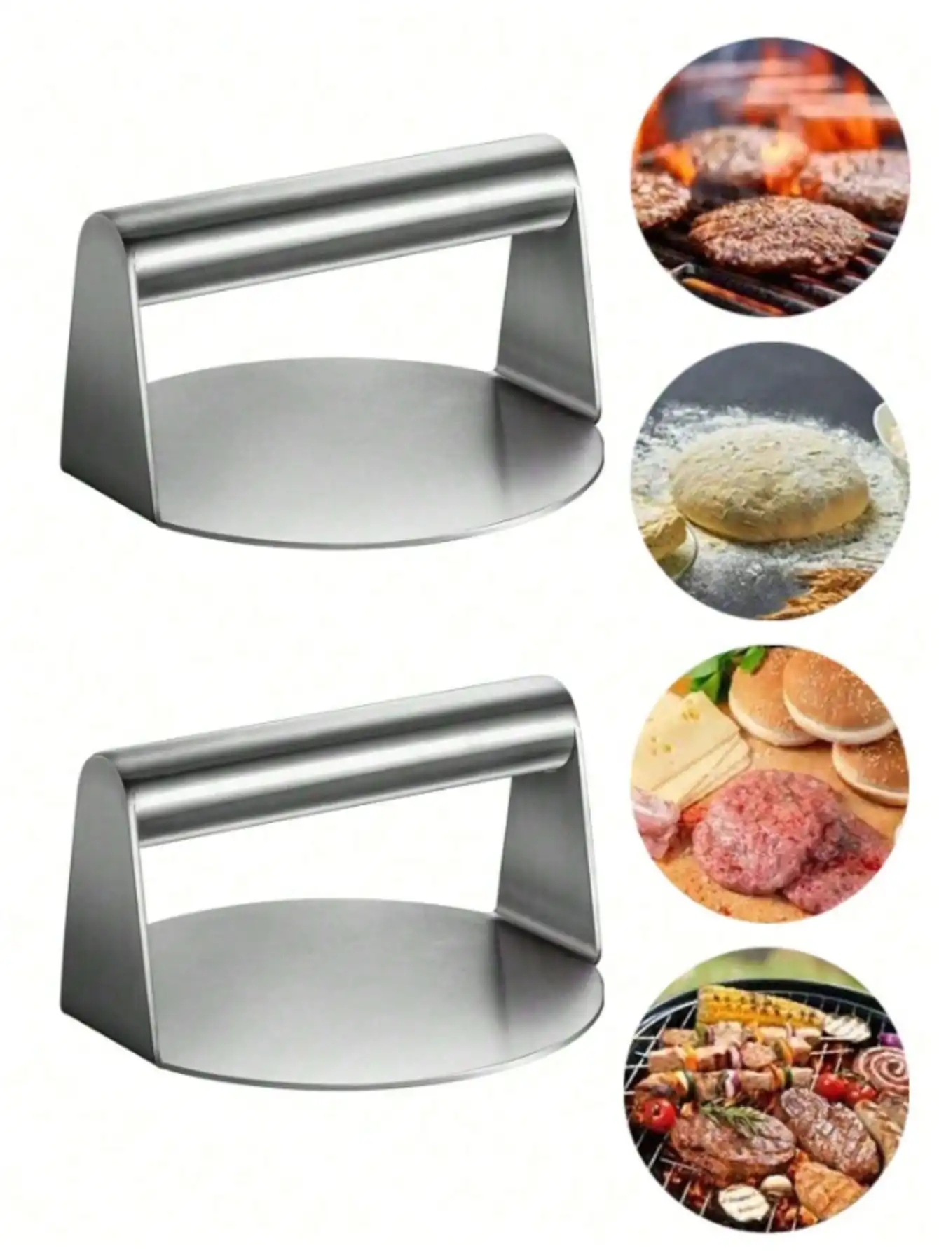 1pc Stainless Steel Burger Press Round Hamburger Press Patty Maker Hamburger Patty Maker Barbecue Accessories