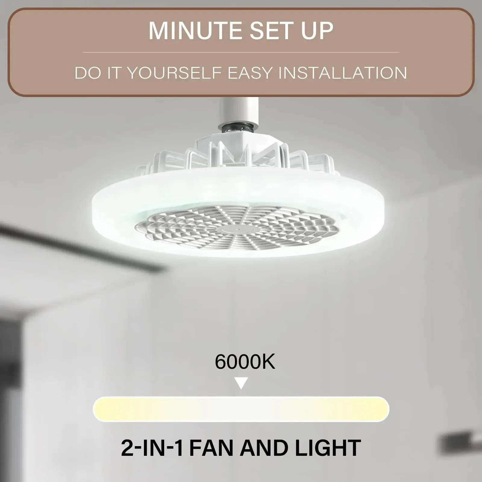 Description Picture 4 of itemCeiling Fan with Remote Control and 3-Speed E27 AC85-265V Lighting Base for Bedroom and Living Room Lighting