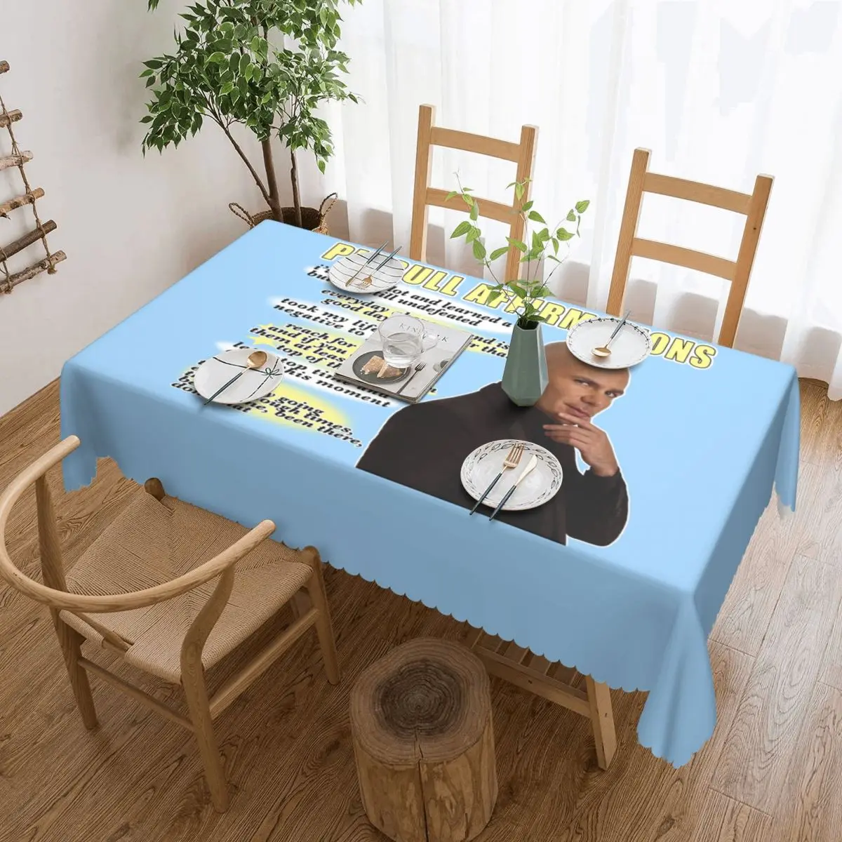

Affirmations Mr. Worldwide Tablecloth Rectangular Oilproof Table Cover Cloth for Banquet
