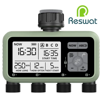 Reswat minuterie d'eau à 4 sorties arroseurs multifonctionnels Adaptation multi-calibre Installation pratique outils de jardin pour jeunes 1