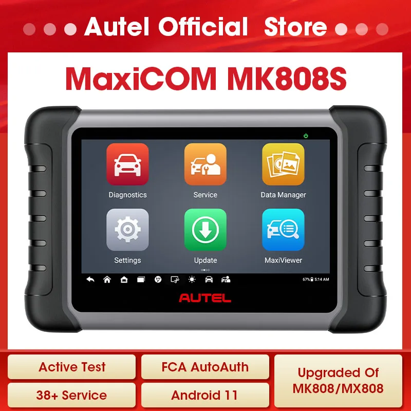 Autel-車の診断ツールmaxicom mk808,mk808s,obd2,カースキャナー,アクティブテストコード,コードリーダー,キーコーディング