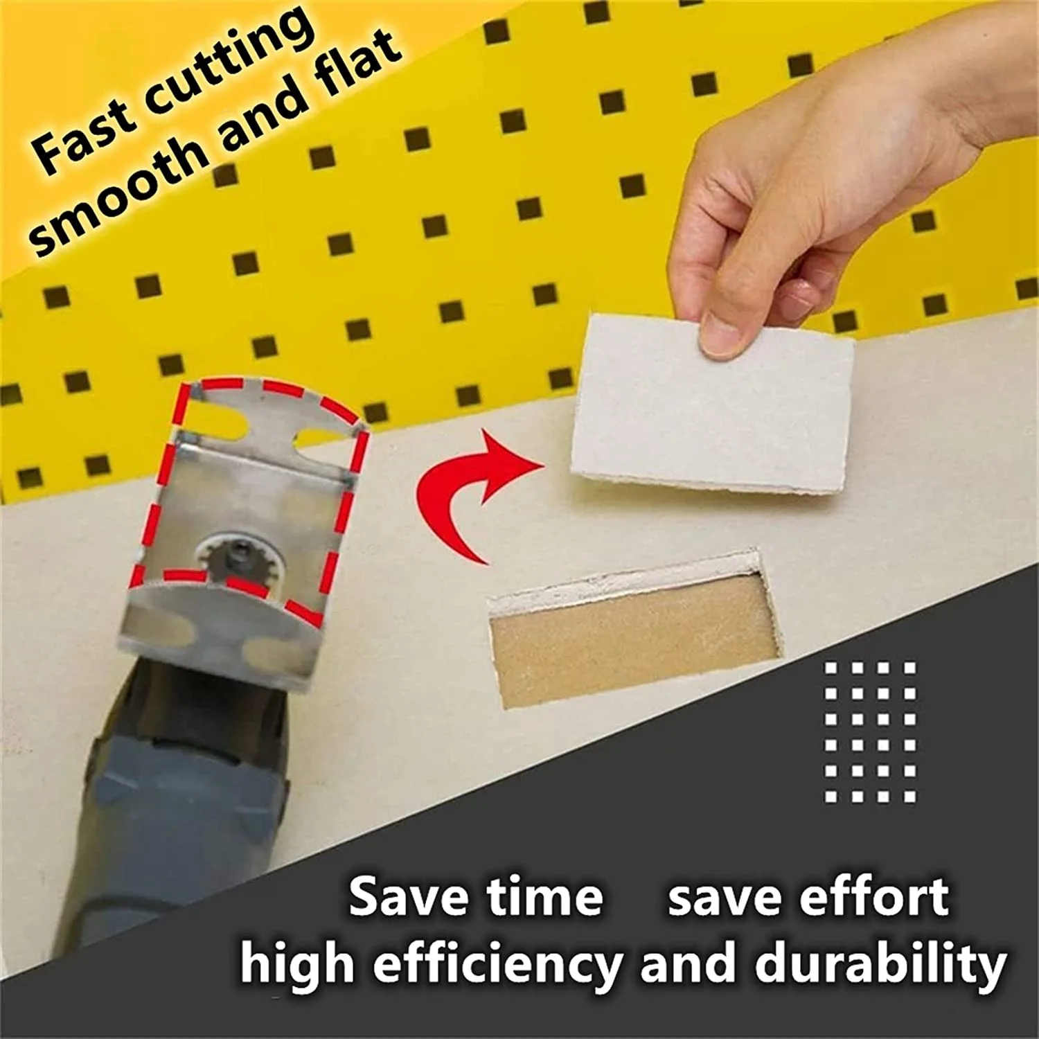 2 Pcs Square Slot Cutter for Electrical Box Drywall Outlet Cutout Tool Oscillating Square Blade for Drywall, Metal, Wood