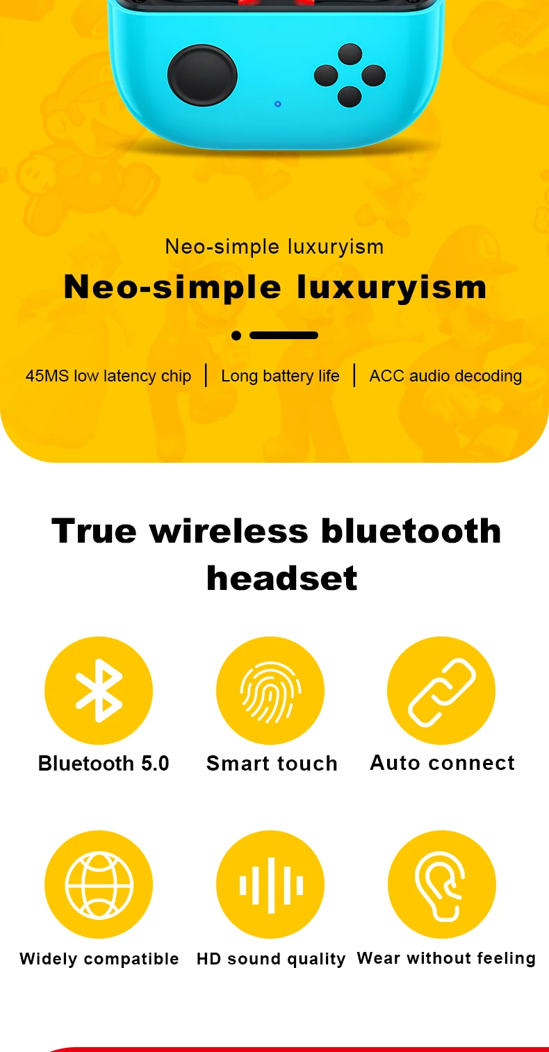 Artizer F2 Bluetooth 5.1 Gaming Headphone Wireless TWS Earphone Control Earbuds With Microphones Call Gaming Headset - ANKUX Tech Co., Ltd