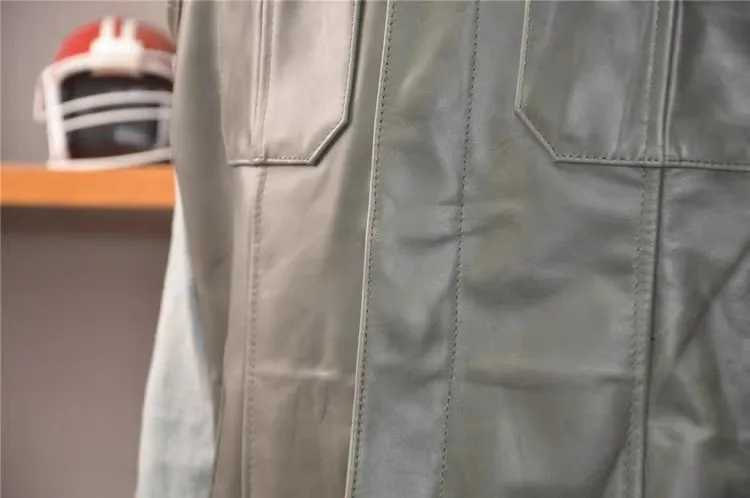 Description Picture 5 of itemSOA Cowhide Vest Motorcycle Suit Tank Top Sleeveless Jackets Gray Waistcoat