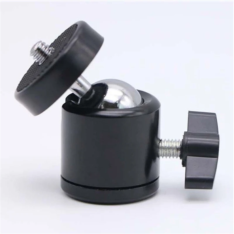 Mini Ball Head for 1/4 Tripod Aluminum Alloy 360 Degree Rotation with 0.25inch Threaded Base Plate for DSLR Camera Camcorder