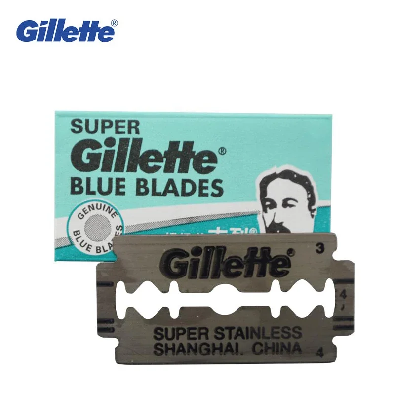 Gillette-男性用のスーパーブルーカミソリブレード,ステンレス鋼,5