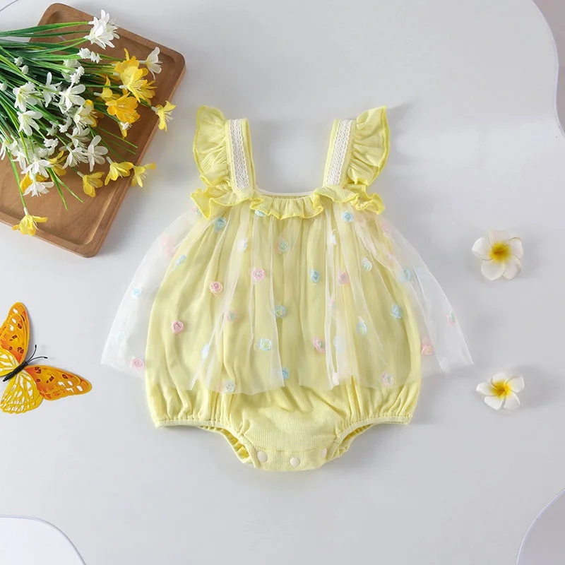 Baby Girls Summer Lace Bodysuit Dress