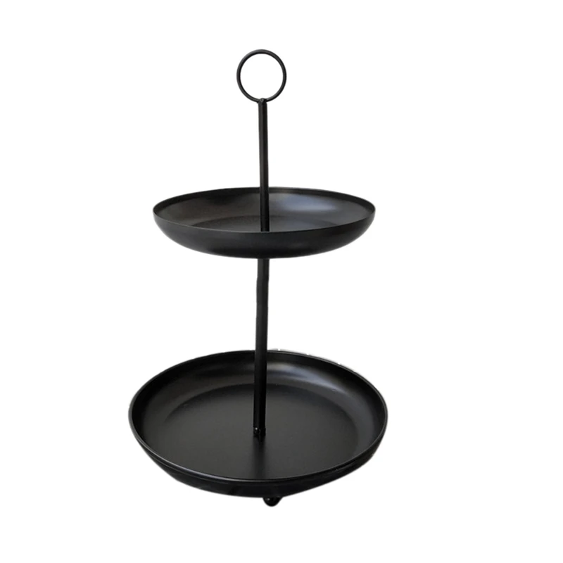 

Home Kitchen Large Capacity Stand Nordic Style Double Layer Snackes Cake Dessert Food Storage Pallet Plate Racks