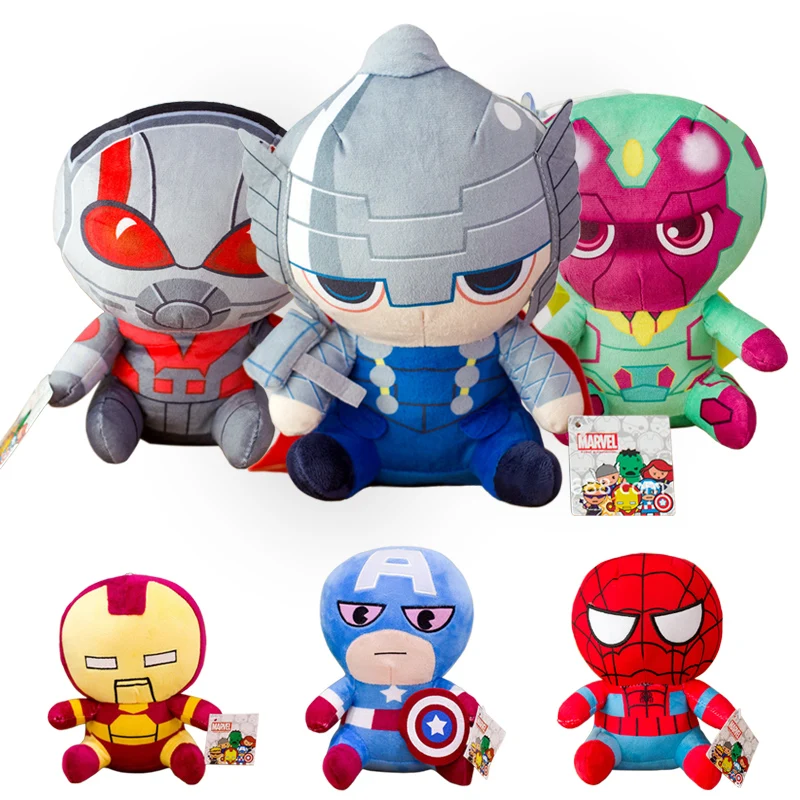 Disney 25Cm Marvel Avenger Anime Figure Thor Loki Spiderman Vision Ant-Man Peluche Ripiene Regali Di Compleanno Per Bambini