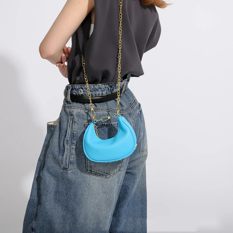 Mini Crescent Bag Girl Messenger Backpack Mini Purses and Handbags PU Leather Kids Crossbody Bag Small Coin Pouch Child Wallet 4