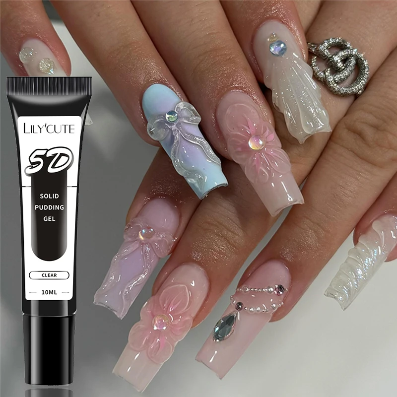 LILYCUTE 5D твердый пудинг с тиснением Гель-лак для ногтей корейский стиль живопись текстура моделирование стереоскопическое формирование гель для ногтей