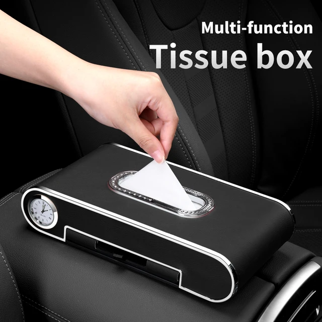 Car Leather Tissue Box Universal Paper Towel Storage Case Auto