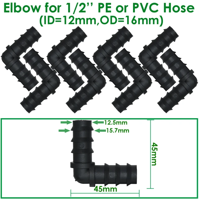 Kesla 40Db Csepegtető Öntözés 1/2 "Barb Póló Csatlakozó Adapter Id = 12Mm Od 16 Mm Pe Öntőcsövek Tömlő Javítás - Image 3
