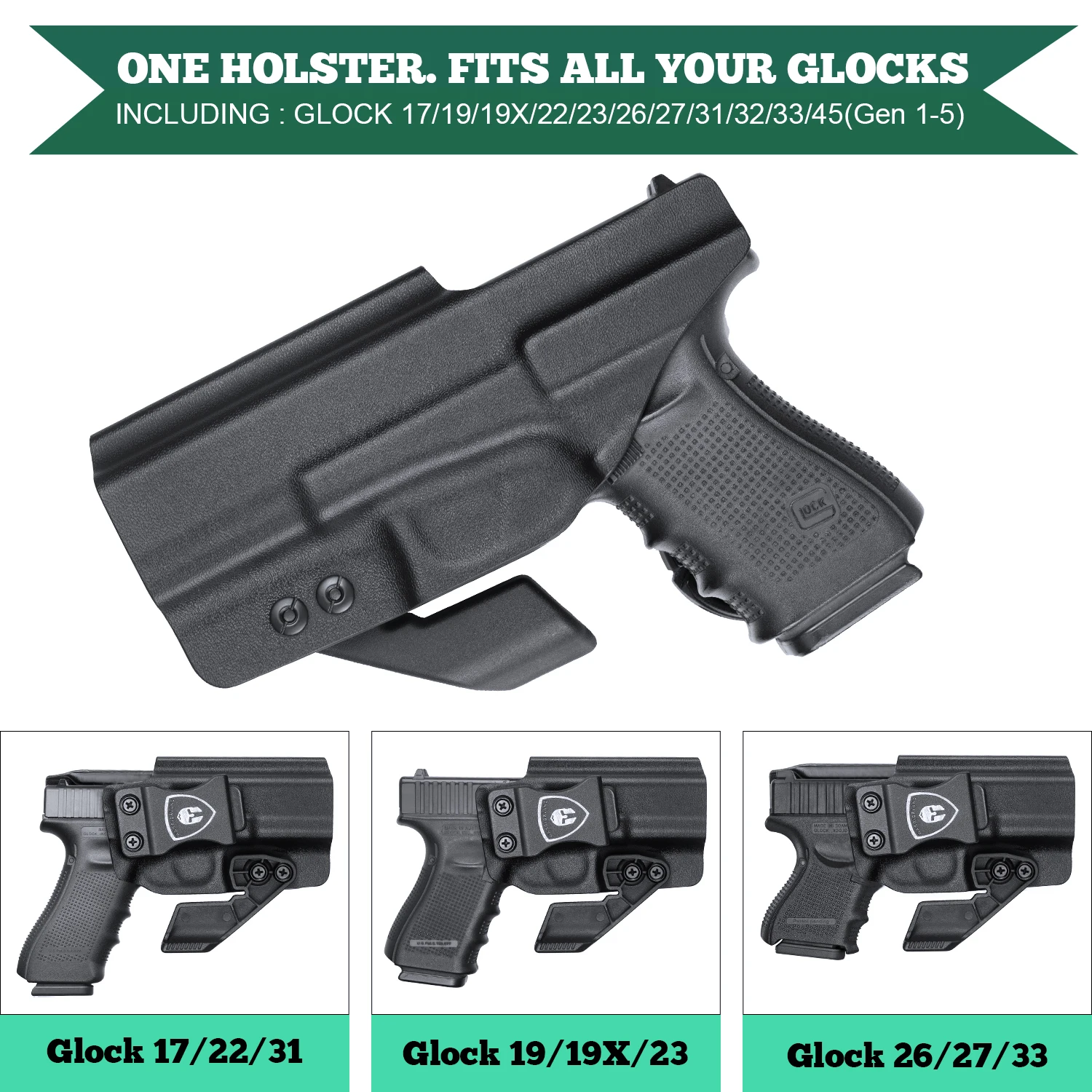 Glock Holster OWB Kydex Holster For Glock 17/19/26/19X/44