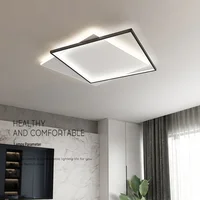 Lumière de chambre carrée ultra-mince, design d'art minimaliste moderne, haut de gamme, lumière de chambre européenne, luxe créatif 1