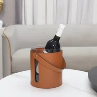 Modern Minimalist Leather Glass Decanter Red Wine Ice Bucket Decoration Dining Room Bar Counter Hotel Home Decoration 2