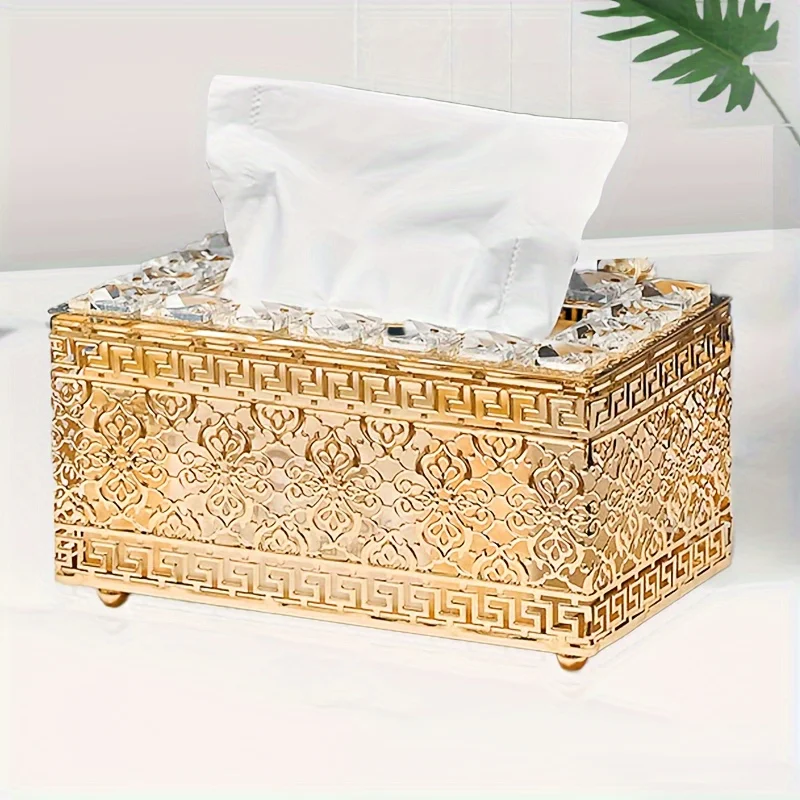 European-style Napkin Dispenser Bedroom Office Hotel Cafe Coffee Square Crystal Cube Bar Napkin Box Tissue Box 2