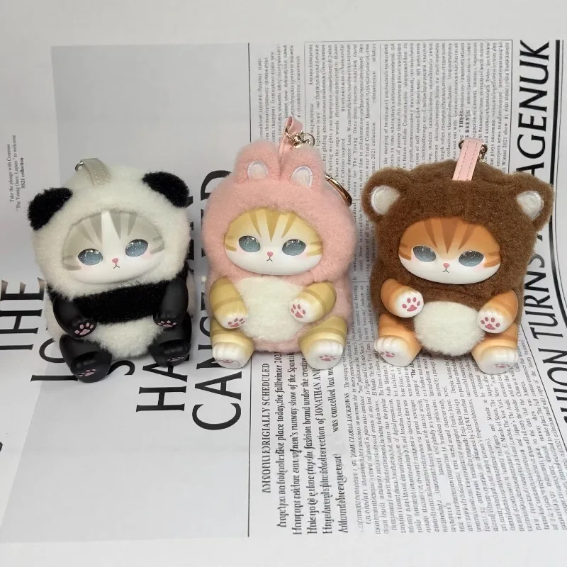 Cute Cat Doll Plush Keychain, Animal Dress Modeling, Vinyl Doll,bag Decoration Pendant,Surprise Blind Box,ideal Toy Gift Pendant