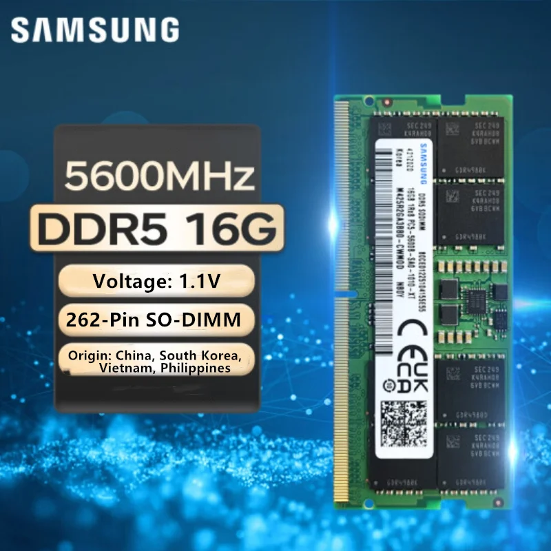 Samsung-módulo de memoria RAM de 16GB, DDR5, 5600MHz, PC5-44800