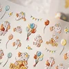 1 Sheet 5D Realistic Relief Cute Balloon Playing Elephant Baby Party Adhesive Nail Art Stickers Decals Manicure Ornaments 1