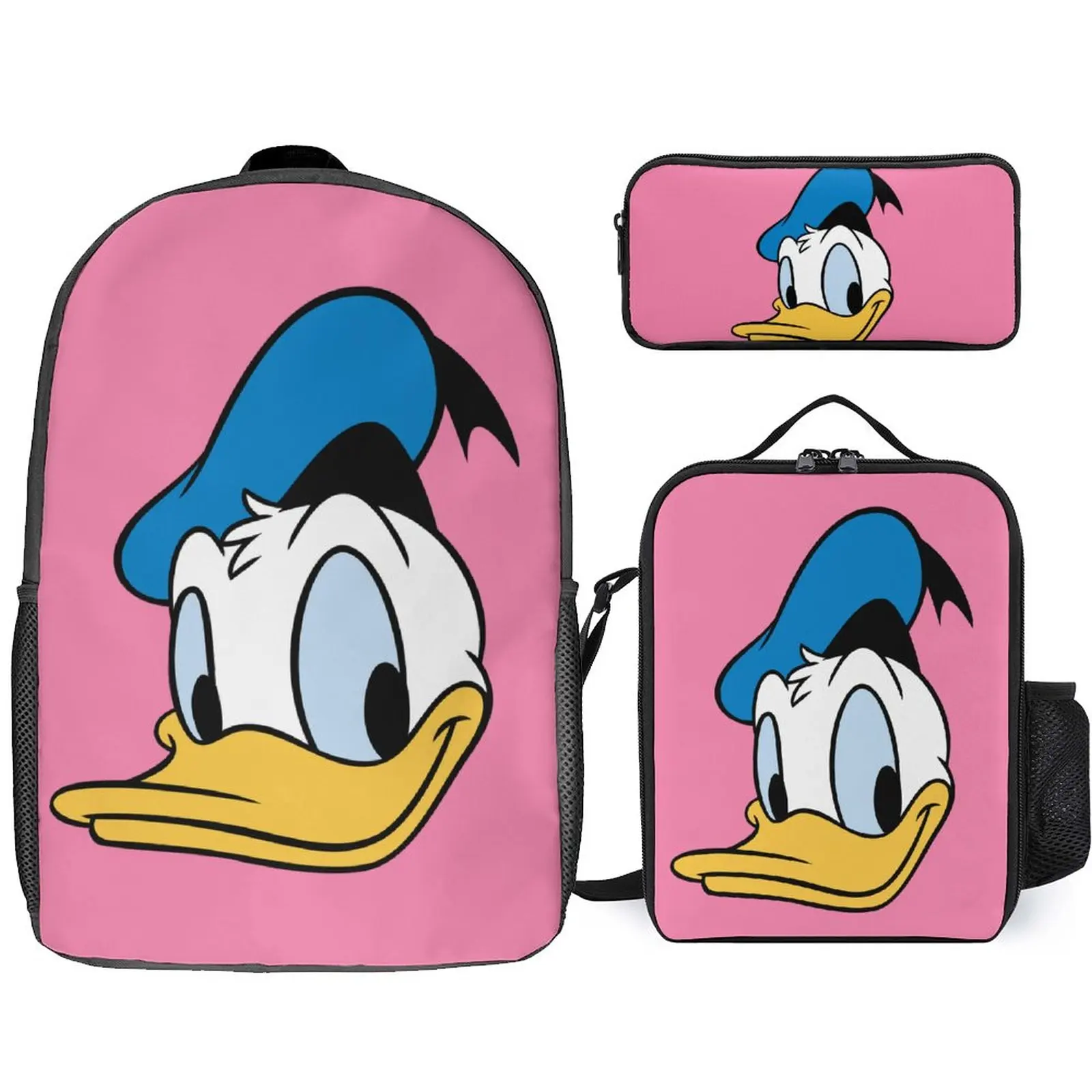 

Disney Custom Book Bag Classic Cartoon Characters Printed Boys Girls Book Bag Three-piece Backpack Pencil Case Meal Bag