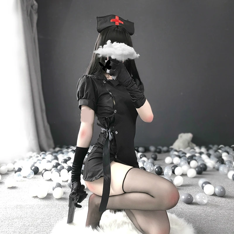 Harajuku Punk Nurse Uniform Ultrashort Dress Sexy Underwear Women Split Skirt Home Sleepwear Cosplay Uniform Showgirl Costumes women lingerie,women lingerie set,women cosplay costume