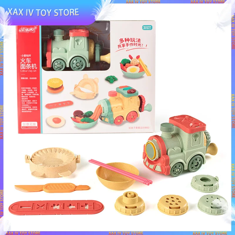 

New Sell Like Hot Cakes 6-color Train Noodle Machine Toy Tool Set Children's Pretend Play Kitchen Toys Birthday Christmas Gift