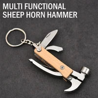Multi-functional folding tool pliers with wooden handle Camping knife pliers claw hammer Multi-purpose Portable outdoor tool 2